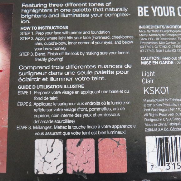 Kiss New York Professional: Halo Strobing Highlighting Palette -Light KSK01 - Picture 7 of 11